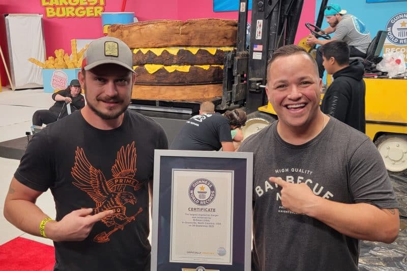 Guinness Book Worlds Largest Hamburger with Mr. Beast